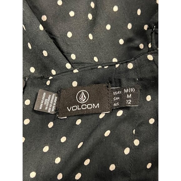 Volcom Madly Yours Dress Black Polka Dot Wrap Medium Modal Adjustable Strap New - Picture 7 of 10